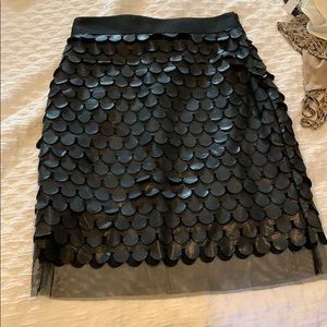 Black Leather Milly Skirt